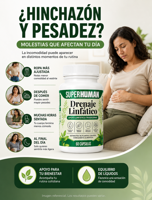Suplemento Natural para el Drenaje Linfático (60 cápsulas) | SUPER HUMAN