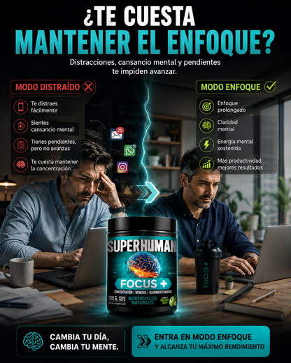 Focus Plus SuperHuman | Enfoque, Concentración y Rendimiento Mental
